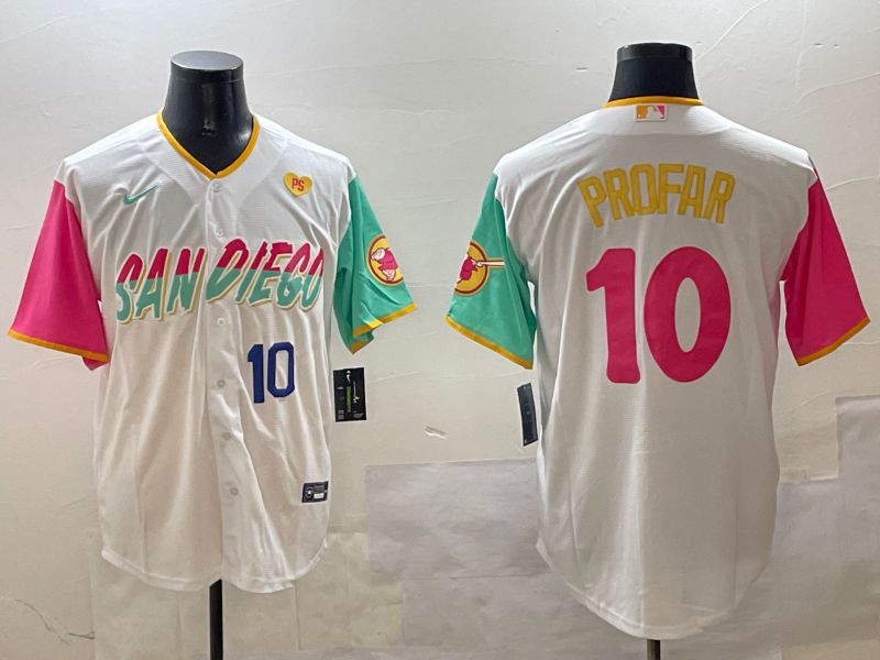 Men San Diego Padres #10 Profar White City Edition 2025 Nike MLB Jersey style 9->san diego padres->MLB Jersey